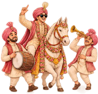 Raghav and Ishita dressed for the baarat